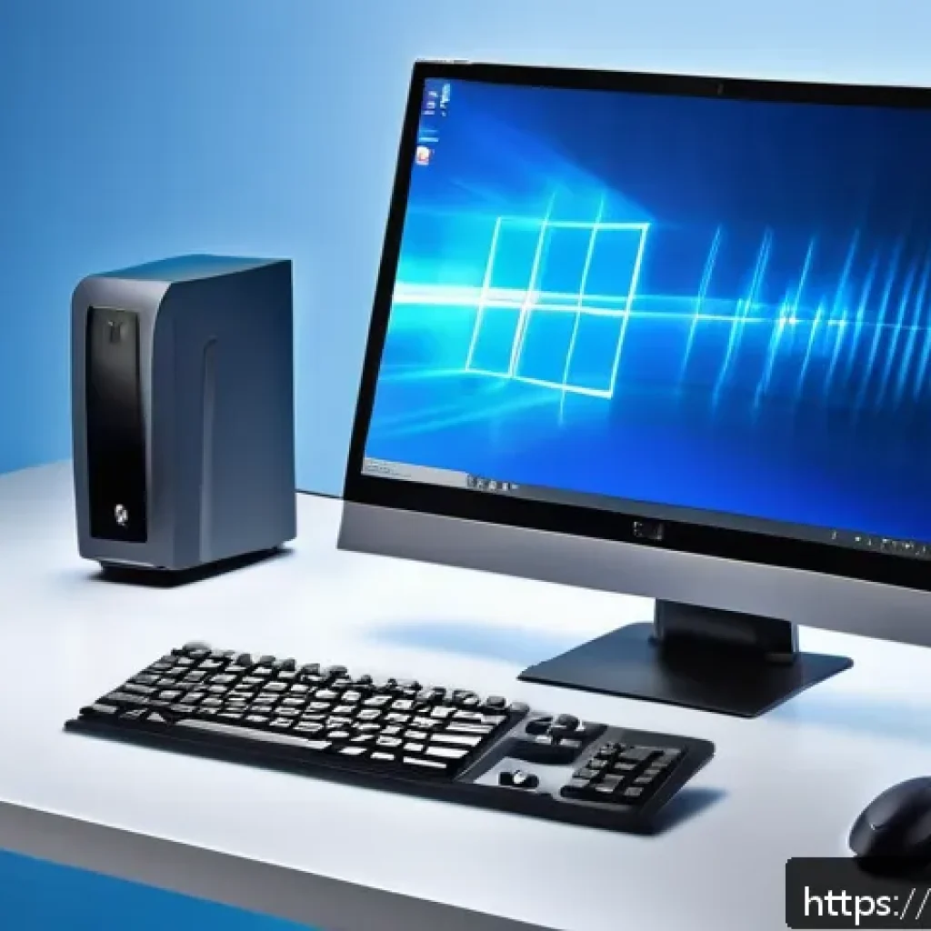 윈도우의 관리자 계정 활성화 방법 - A sleek, modern computer workspace showing a large widescreen monitor displaying the Windows Command...