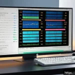 Home 20 리눅스에서 프로세스 관리 명령어 - A detailed and realistic digital illustration of a modern computer screen displaying a Linux termina...