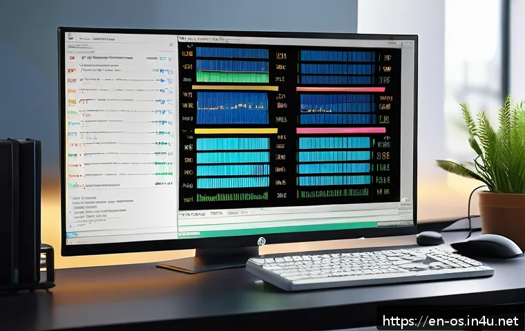 리눅스에서 프로세스 관리 명령어 - A detailed and realistic digital illustration of a modern computer screen displaying a Linux termina...